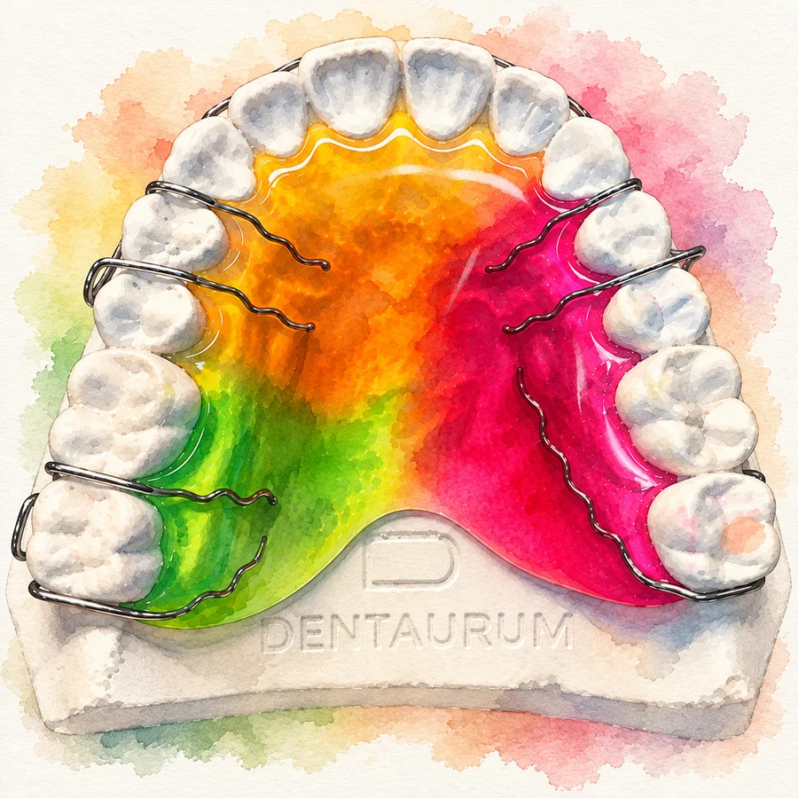 Acuarela: contención removible de colores sobre su modelo